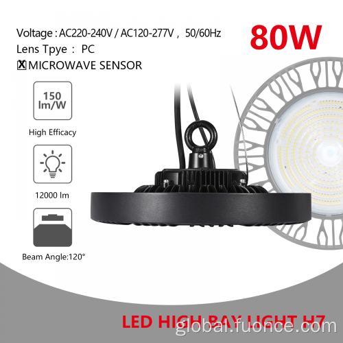 UFO High Bays LED High Bay Light 80W PC Lens Factory
